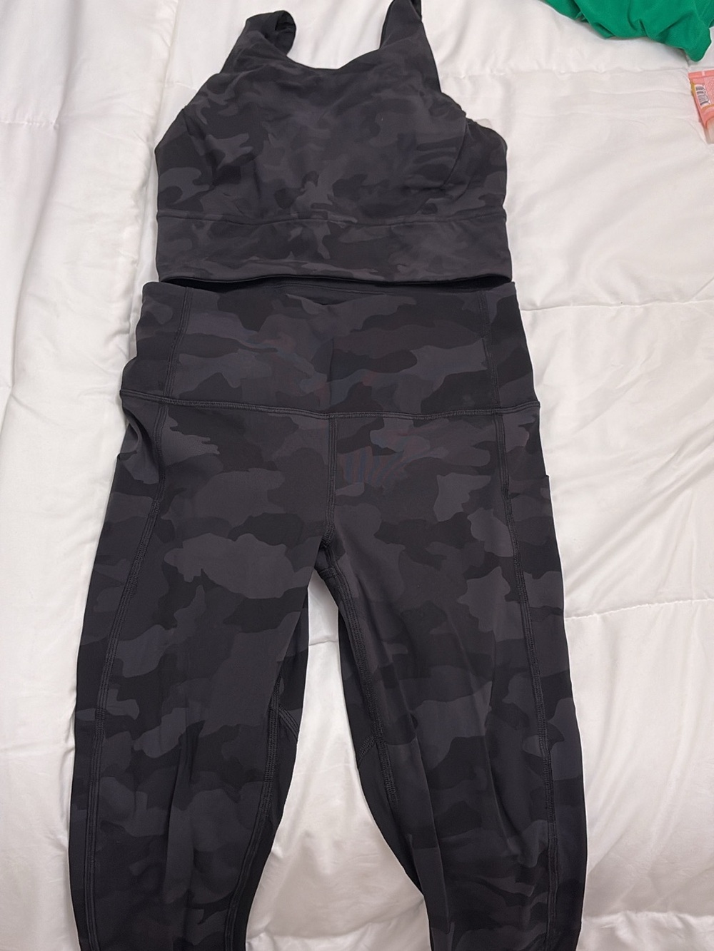 Ivivva Black Camo Leggings and Cropped Tank Set